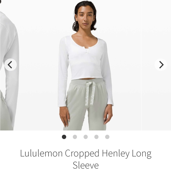 Lululemon Cropped Henley Long Sleeve - Picture 1 of 8